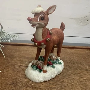 Vintage The Rudolph Co Rudolph das Rentier mit der roten Nase Figur Weihnachten 5 Zoll - Bild 1 von 12