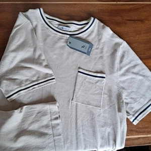 Tu Man Cotton Blend Top, Size XL, 46"-48" Chest, Stone Colour - Picture 1 of 6