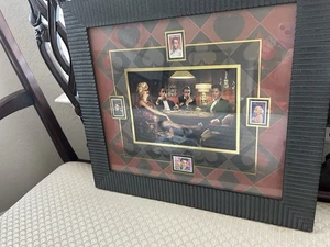 Framed & Matted Artwork “Four Of A Kind” Iconic Film Stars With USPS Stamps - Picture 1 of 12