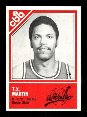 1982-83 TCMA CBA Wyoming Wildcatters 74 T.X. Martin Tony Xavier RC NMMT high gra - Image 1 of 2