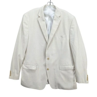 Chaqueta Blazer Abrigo Deportivo Chaps Para Hombre 48L Blanco 2 Botones Ventilados Clásico Informal Foto 1 de 4