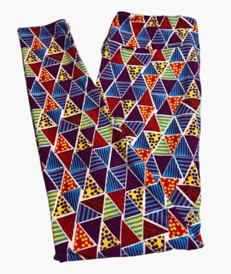 NOVA Leggings LuLaRoe TC HALLOWEEN Colorida SALLY Pesadelo Colcha Ponto Triangular - Imagem 1 de 4