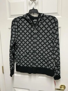 STYLE & CO SPORT HOODIE JACKET SIZE XL LONG SLEEVES BLACK & WHITE FULL ZIP NWT - Picture 1 of 4