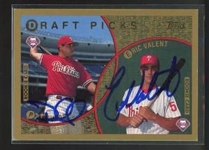 1999 Topps Pat Burrell Eric Valent signierte Karte Autogramm Auto Phillies RC - Bild 1 von 1