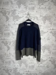 Stone Island Men’s Wool Alpaca Sweater Size XL Blue Green Italy Badge - Picture 1 of 14
