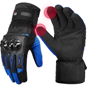KEMIMOTO Motorcycle Gloves, Rainproof Riding Gloves Touchscreen Black Large - Picture 1 of 5