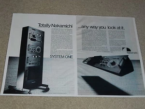 Nakamichi System One Ad, 1977, 2 páginas, ¡RARO! 600, 610, 620, 630 Amp, Pre, Sintonizador - Imagen 1 de 1