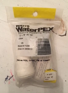 P-639 Watts 1/2" x 7/8" Quick Connect FIP 90 Elbow Water PEX 0959093 Plumbing - Picture 1 of 1