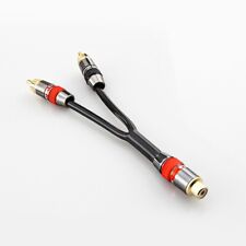 1Ft RCA Female to 2 RCA Male Plug Y Splitter Hifi Audio Jack Cable Adapter