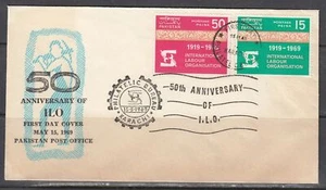 Pakistan Scott 272-3 FDC - ILO, 50th Anniv. - Picture 1 of 1