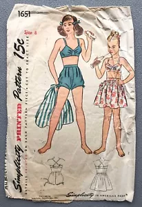 vintage SIMPLICITY swimsuit BATHING SUIT swimming costume sewing pattern 1651 - Picture 1 of 5