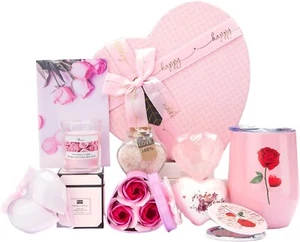 Pink Box Girlfriend Wife Birthday Valentine's Day Gifts for Women Heart shaped - Picture 1 of 7