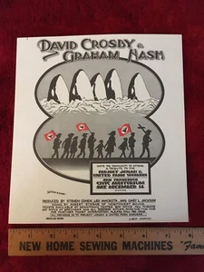 David Crosby & Graham Nash Konzert Handzettel San Francisco 1974 Randy Tuten - Bild 1 von 2
