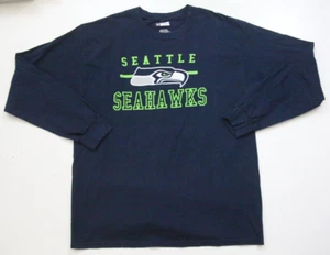 Graphic T-Shirt Top Blue Cotton Large NFL Team Seattle Seahawks Football WS79 - Picture 1 of 4