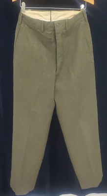 Post WWII USMC Olive/Serge Green Wool Service Trousers Short 30/28 CONMAR Zipper - Image 1 of 4