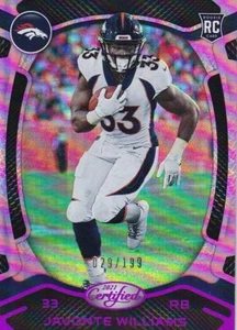 Tarjeta de novato Javonte Williams Pink Mirror 2021 certificada 029/199 ¡Denver Broncos! - Imagen 1 de 3