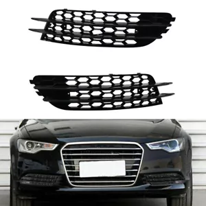 FOR AUDI A6 C7 SEDAN 2012-15 HONEYCOMB LOWER BUMPER FOG LIGHT GRILLE GRILL COVER - Foto 1 di 8
