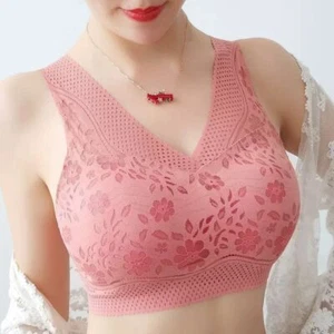 Women Bra Sexy Plus Size Elastic Comfort Bra Seamless Non Wired Bras for Women - Picture 1 of 17