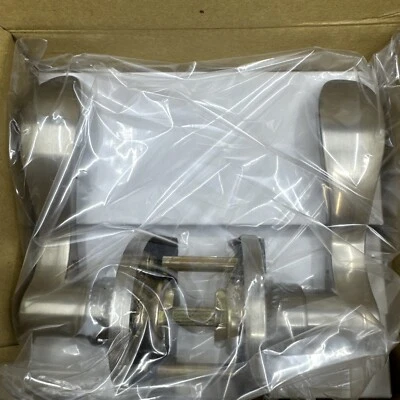 Lot 4 Schlage J10 SEV (Seville) 619 16-254 Satin Nickel Passage Lever Sets - Image 1 of 3