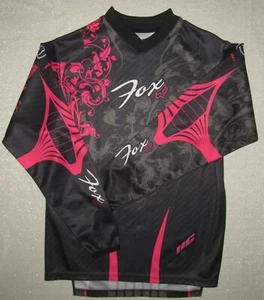 FOX RACING Kid's long sleeve top Size L large Black & Pink youth motocross - Picture 1 of 6