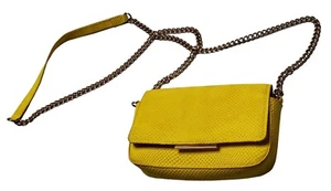 H & M Small Womens Yellow Crossbody Shoulder Bag With Hold Chain Strap - Picture 1 of 10