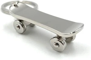 Skateboard Skater Keychain Pendant Silver Made of Metal - Picture 1 of 3