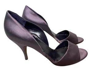 Moschino Satin Open Toe D’Orsay Pumps Sex And The City And Just Like That Carrie - Picture 1 of 12