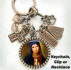 Saint Gertrude of Nivelles Patron of Cats, Keep Safe, Good Health Keychain, Clip