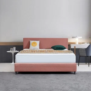 Linen Fabric King Bed Deluxe Headboard Bedhead - Pearl Copper Brown - Picture 1 of 6