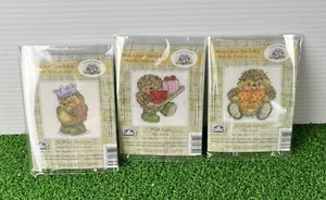 Country Companions Mini Cross Stitch Kit /3 Bundle DMC Vintage Hedgehogs Events - Picture 1 of 8