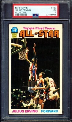 1976 Topps #127 Julius Erving AS PSA 7 NM *New York Nets* - Image 1 of 2