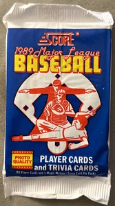 1989 Score Baseball Pack Wally Joyner Angels (Top) Dave Stapleton Brewers (Back) - Picture 1 of 2