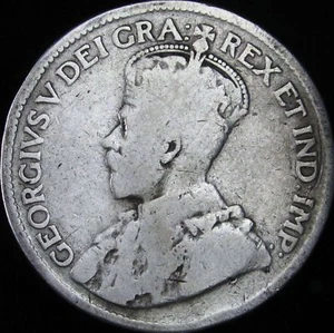1917 VG Canada Silver 25 Cents - KM# 24 - JG - Picture 1 of 2