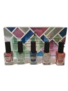 VERY RARE!!! 2020 Holo Taco Frosted Metals Holiday Collection Box WITH Polishes - Picture 1 of 19