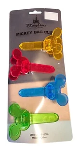 Disney Parks Mickey Mouse Plastic Chip Bag Clips Set of 4 NEW Retired From Parks - Picture 1 of 5