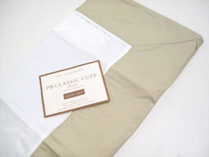 Funda de almohada Pottery Barn clásica con borde de puño sandalia madera marrón euro falsa nueva - Imagen 1 de 4
