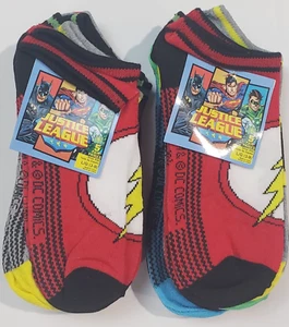 Justice League Heroes Low Cut Socks 2- 5pk Pair Kids Youth L/G (3-9) Multicolor - Picture 1 of 9
