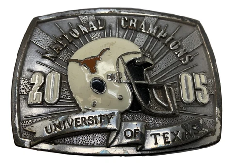 Texas Longhorns 2005 National Champions Belt Buckle 3 3/8" X 2 1/2" Cover