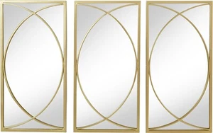 Leonique Wand Deko Glas Spiegel NOYON 3er-Set Metall Gold 60x91x2cm - Bild 1 von 6