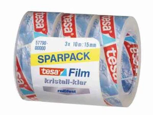 3er Pack Tesa Tesafilm® kristall-klar transparent Nr. 57790 15mm x 10m Kristall - Bild 1 von 6