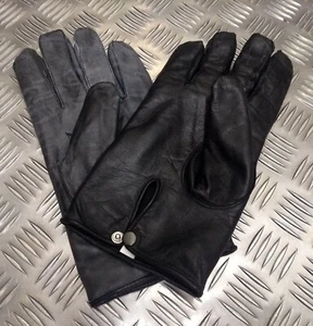 Black Leather Soft Lined 3 Dart Parade Gloves Military Issue Officers size 11.5 - Picture 1 of 7
