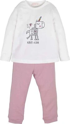  Conjunto de pijamas de algodón con estampado de iconos de robot unisex para bebé 3-6/18-24M Foto 1 de 4
