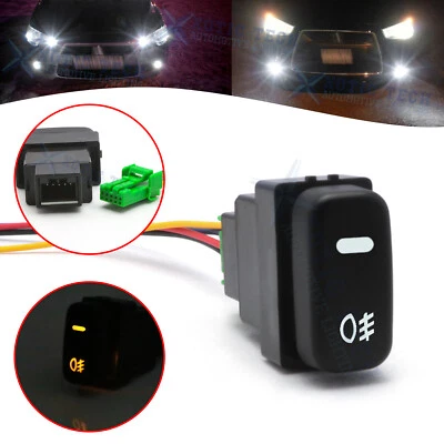 Factory Style 4-Pole 12V Push Button Switch w/LED Indicator Light For Mitsubishi - Image 1 of 4