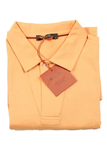 Loro Piana Solid Salmon Cotton Polo Size 37 IT / 14 1/2 U.S. New With Tags - Picture 1 of 3