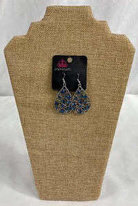 Paparazzi Certainly Coutier Blue Rhinestone Earrings - Picture 1 of 6