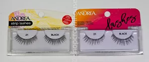 2 Andrea Strip Lashes #21 Black - Picture 1 of 2