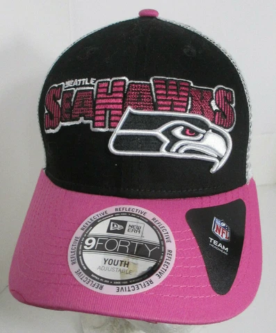 Seahawks Seattle Youth Girl Hat Trucker Snapback NFL New Era Pink aprox 4-6 Cap Cover