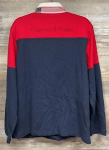Vineyard Vines Herren Fleece Shep Shirt Viertel Reißverschluss Bootfahren Patriotisch L USA - Bild 1 von 10