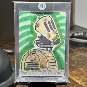 Sketch Card 1/1, D-O Art by Cory Payne, 2022 Star Wars Masterwork - Picture 1 of 2
