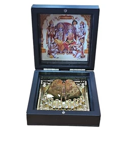 Gold Plated RAM DARBAR Small Pocket Temple -HINDU GOD CHARAN PADUKA - Picture 1 of 2